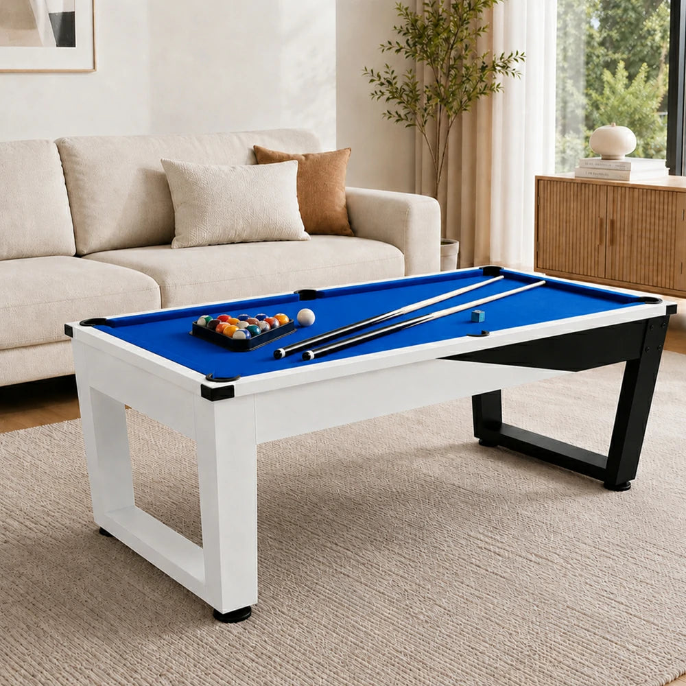 Pool Table with Marble Slate, Iron Legs and Complete Accessories, 7ft
