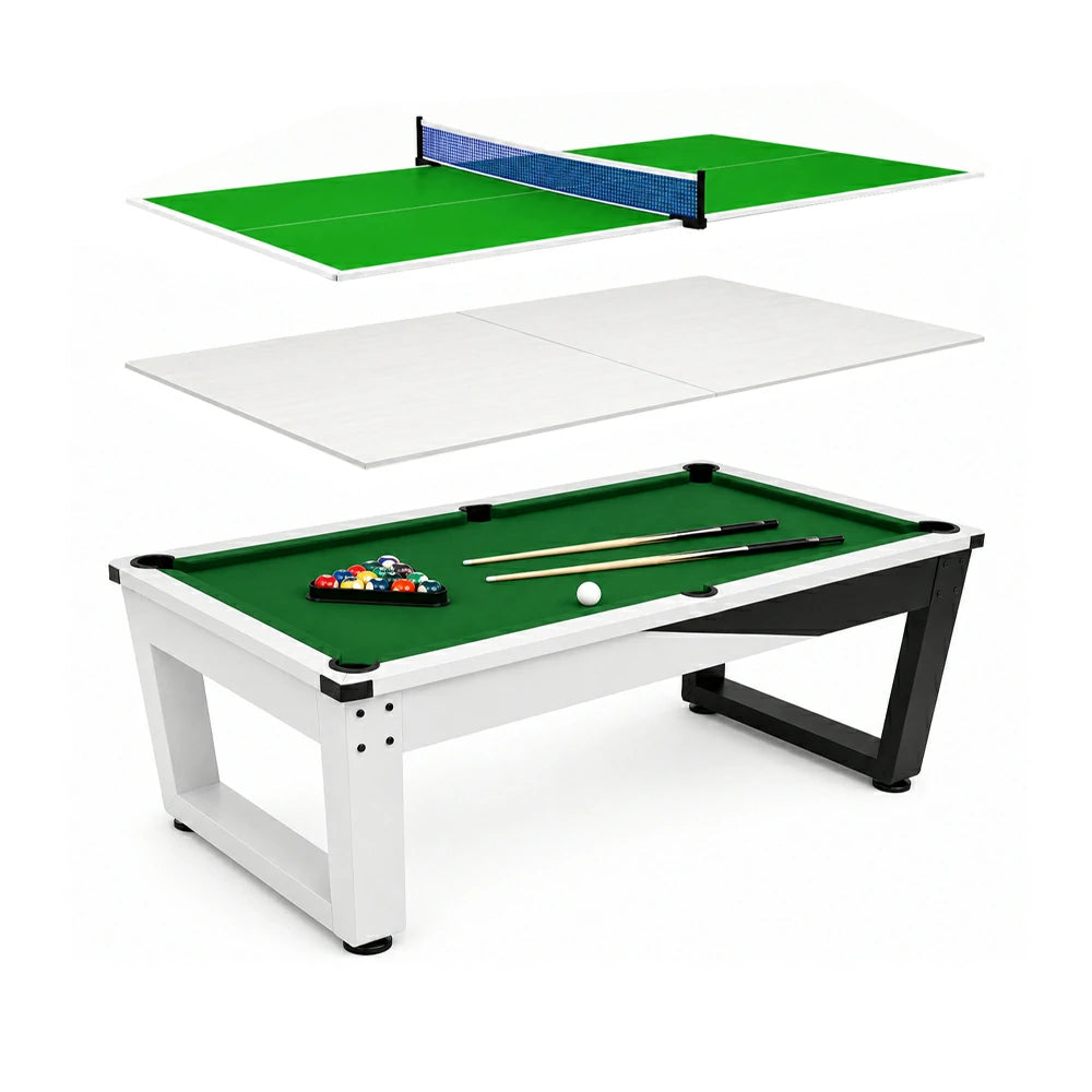 Pool Table with Marble Slate, Iron Legs and Complete Accessories, 7ft