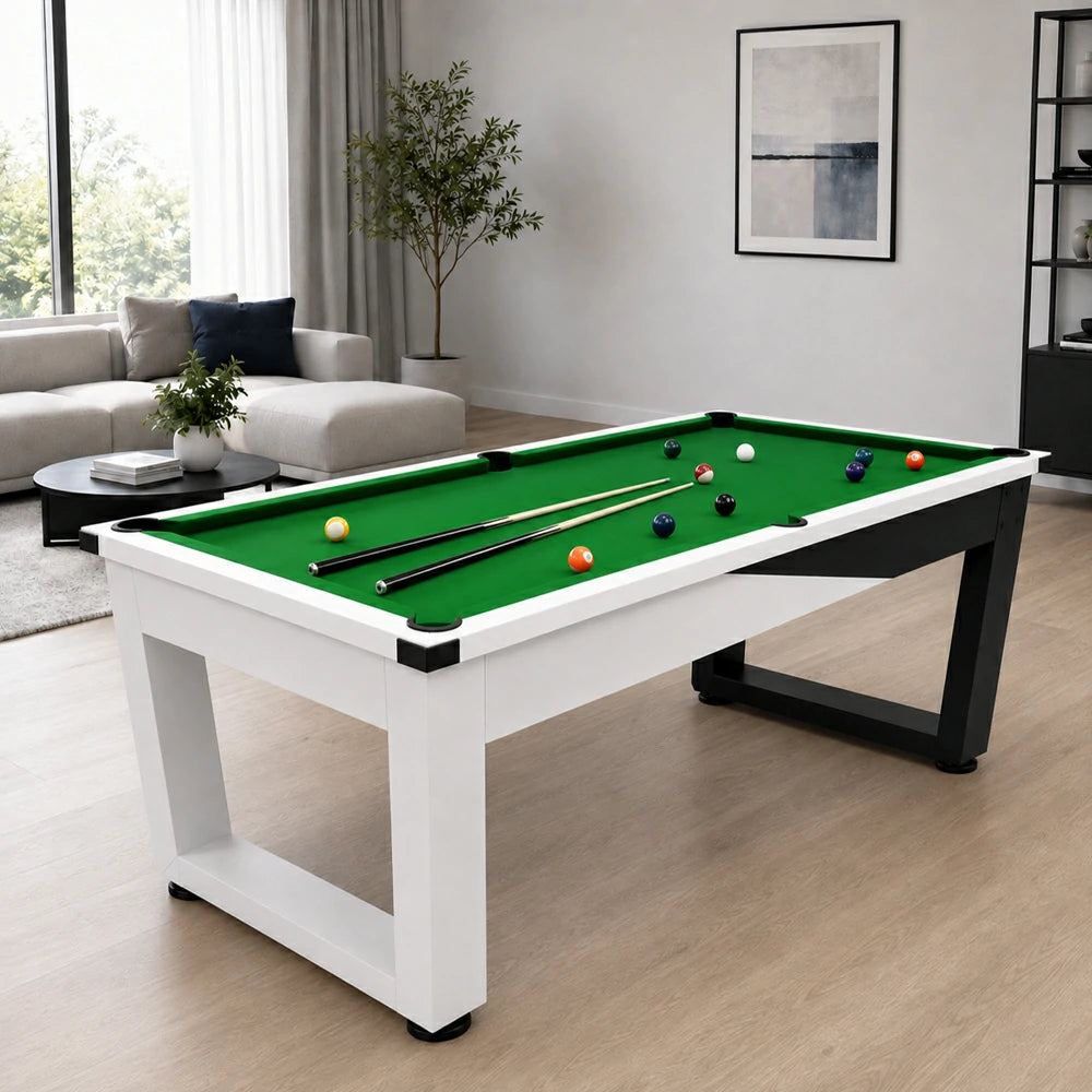 Pool Table with Marble Slate, Iron Legs and Complete Accessories, 8ft