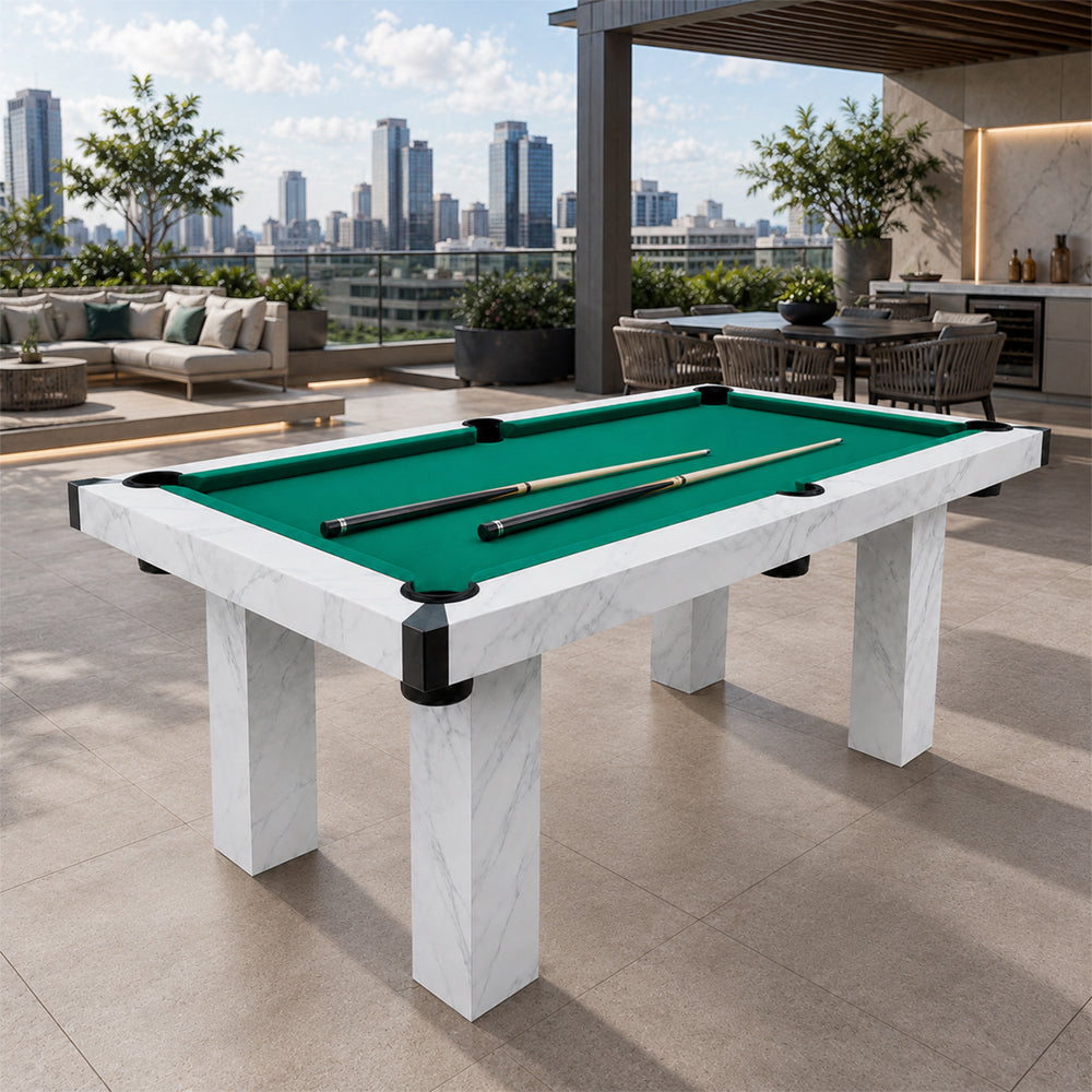 Eeeza Billiard Pool Table for Outdoor, Marble, Weatherproof