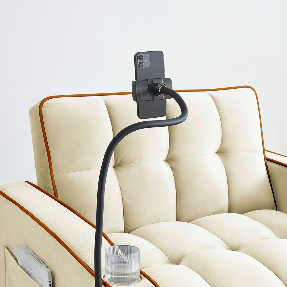 Single-seater Sofa Bed with USB Ports and a Phone Holder, 1.9m Length