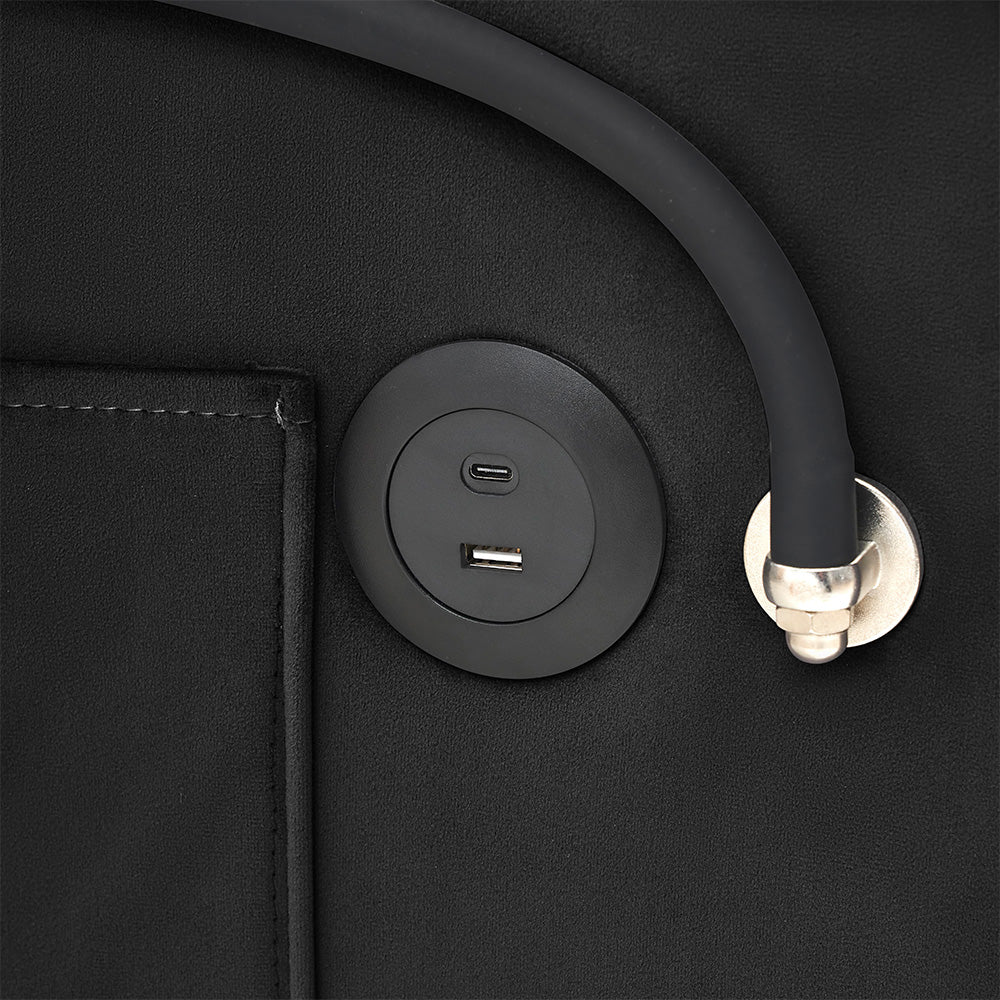 Single-seater Sofa Bed with USB Ports and a Phone Holder, 1.9m Length