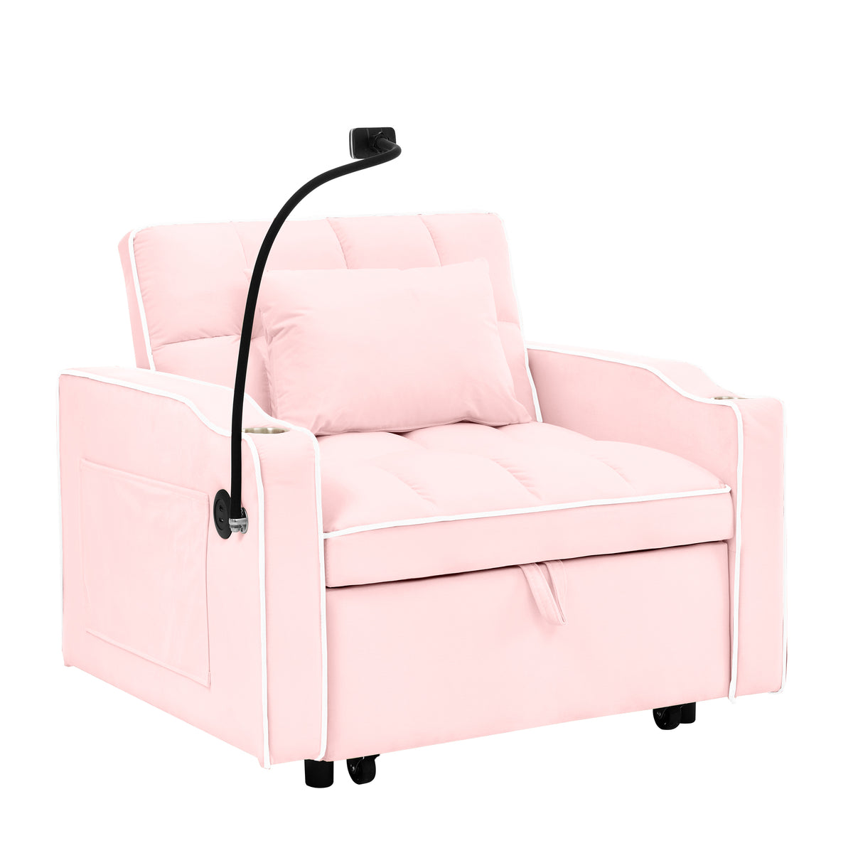 Single-seater Sofa Bed with USB Ports and a Phone Holder, 1.9m Length