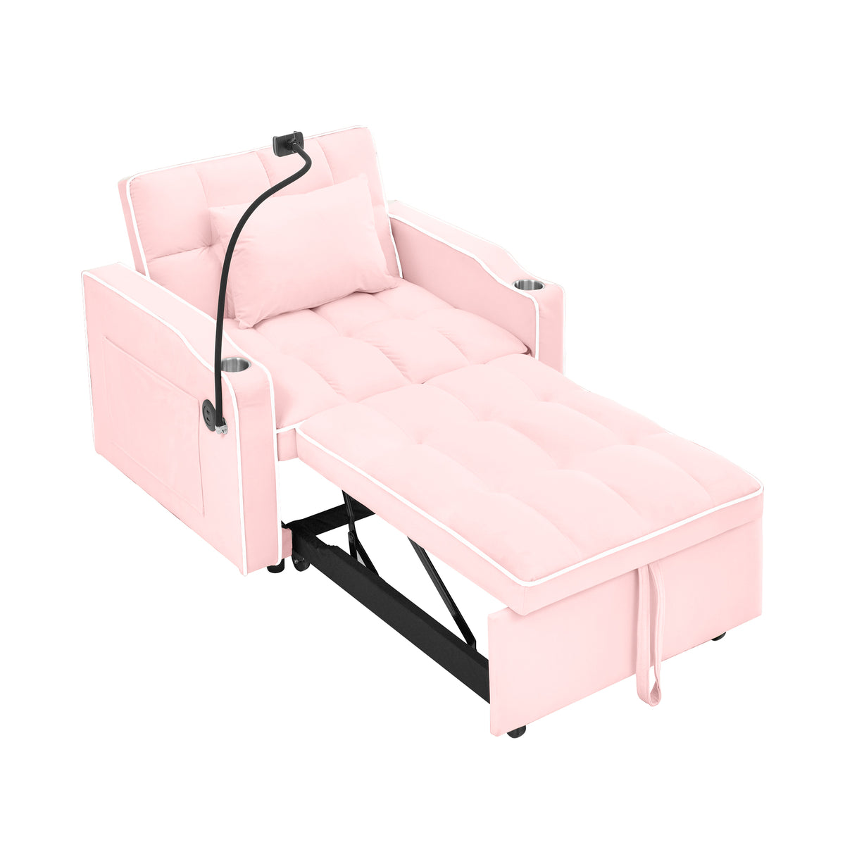Single-seater Sofa Bed with USB Ports and a Phone Holder, 1.9m Length