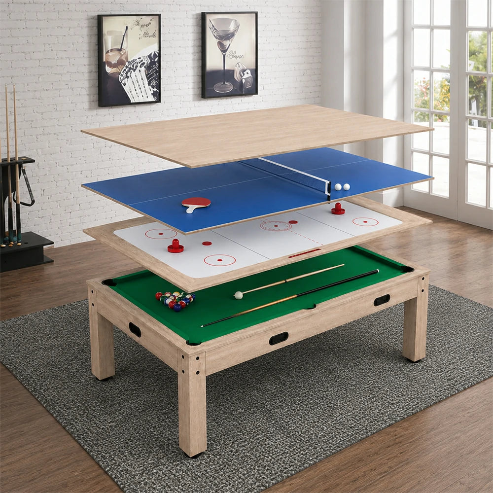 Eeeza 4-in-1 Multi-functional Game Table with Full Accessories, 7ft