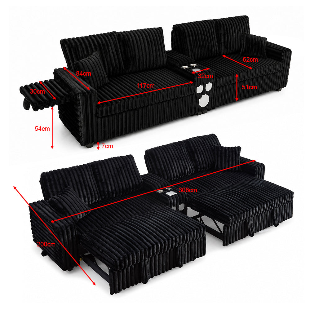 Eeeza Adjustable Modular Sofa Bed with Speaker and Wireless Charger