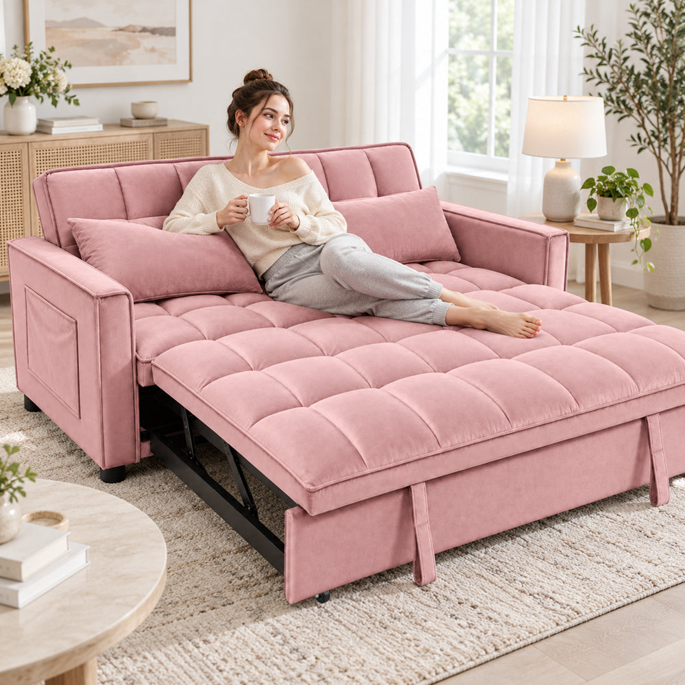 Modern and Multi-functional Foldable Sofa Bed, 2-seater, Velvet, 190cm