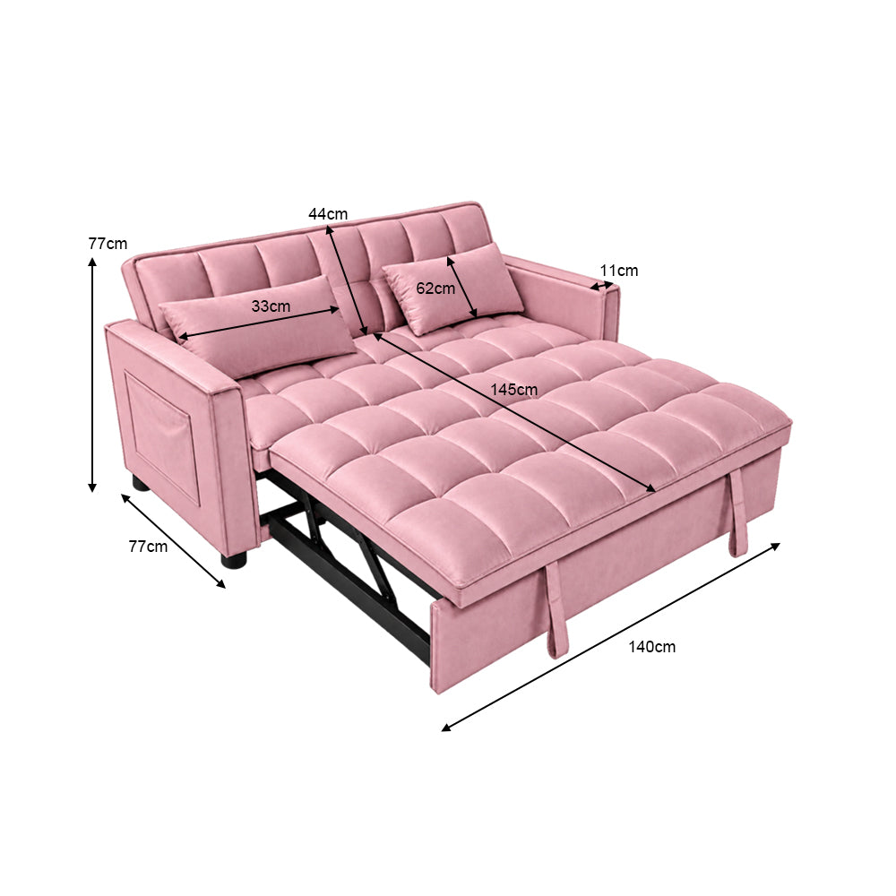 Modern and Multi-functional Foldable Sofa Bed, 2-seater, Velvet, 190cm