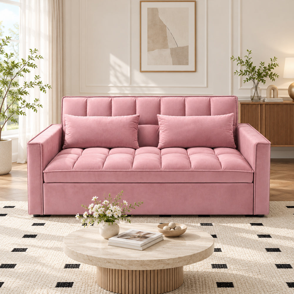 Modern and Multi-functional Foldable Sofa Bed, 2-seater, Velvet, 190cm