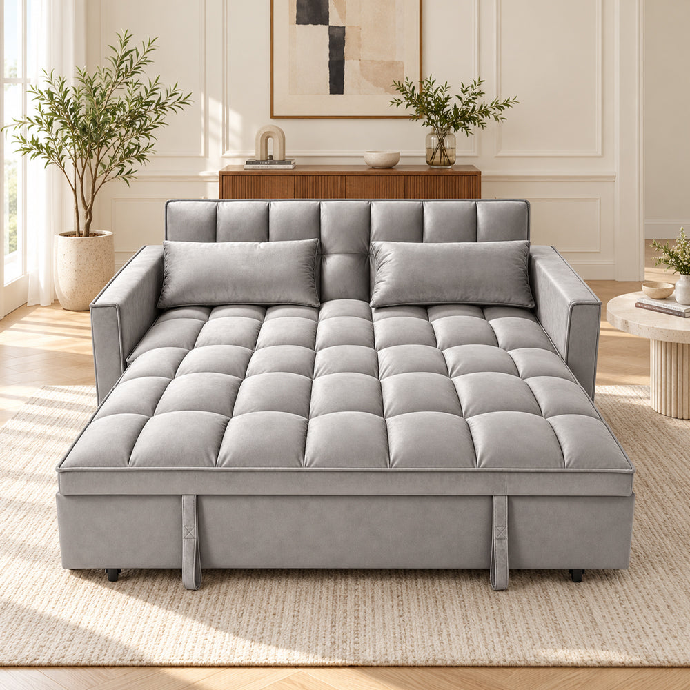 Modern and Multi-functional Foldable Sofa Bed, 2-seater, Velvet, 190cm