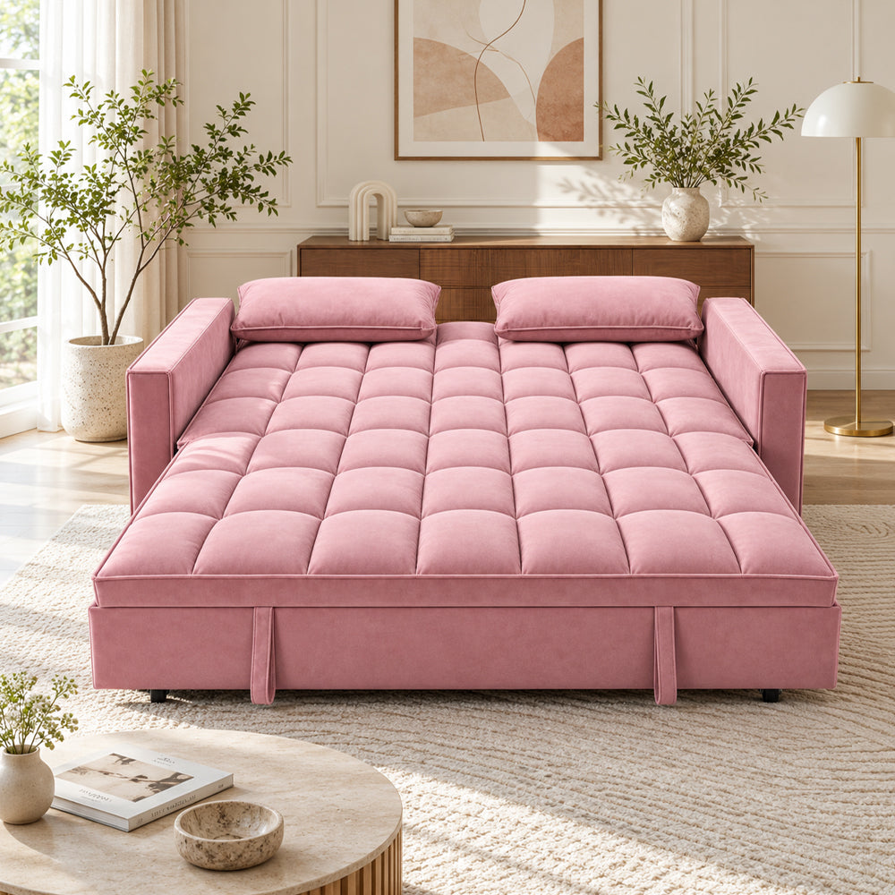 Modern and Multi-functional Foldable Sofa Bed, 2-seater, Velvet, 190cm