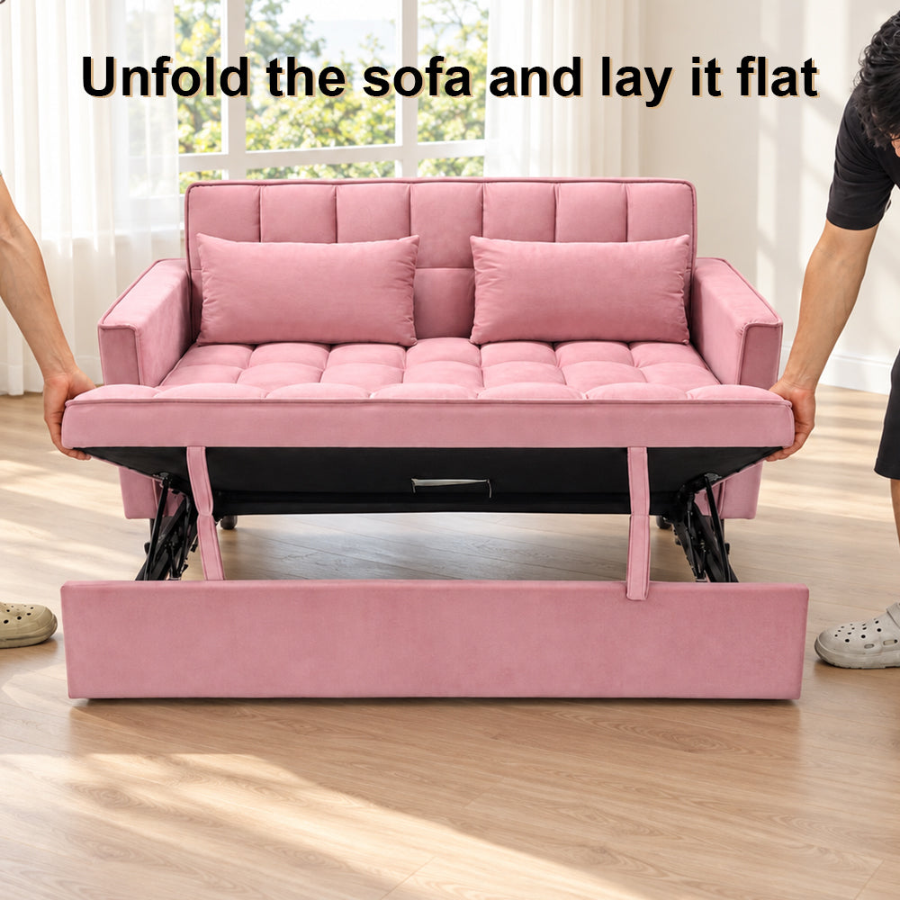 Modern and Multi-functional Foldable Sofa Bed, 2-seater, Velvet, 190cm