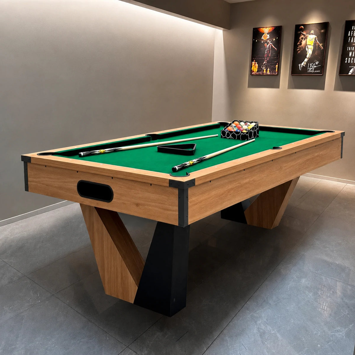 Eeeza Pool Table with Ball Return and Tabletop, Full Accessories, 7Ft