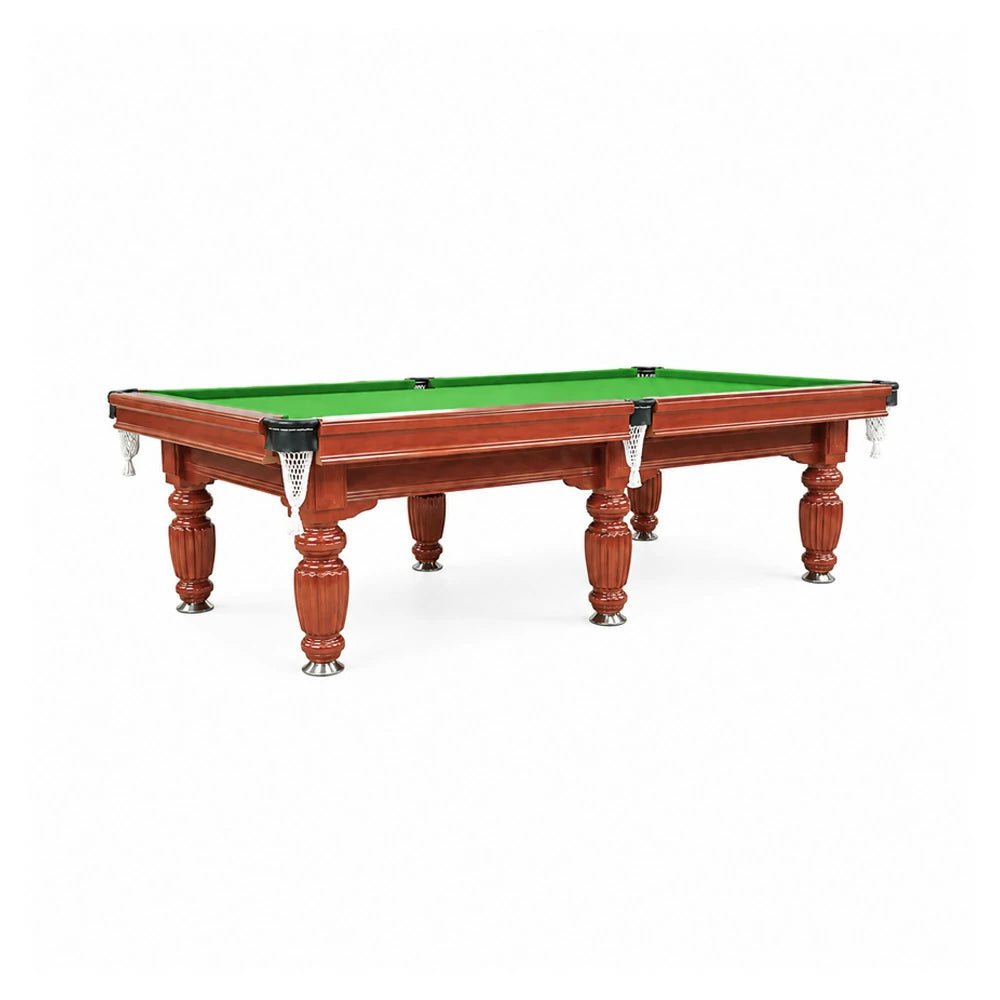 Eeeza Slate Billiard Pool Table with Accessories, Walnut Frame, 9Ft