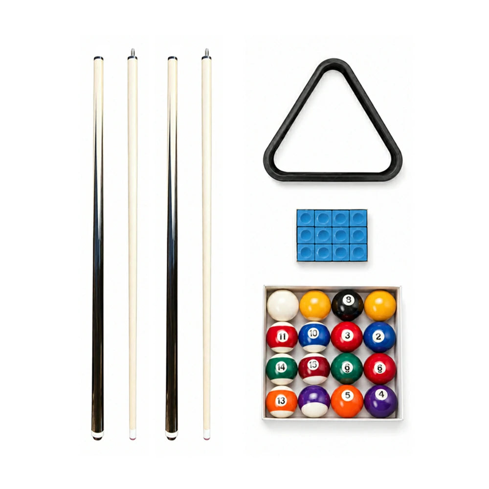 Eeeza Slate Billiard Pool Table with Accessories, Walnut Frame, 9Ft