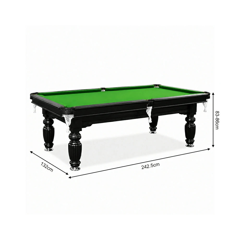 Eeeza Slate Billiard Pool Table with Accessories, Black Frame, 8Ft