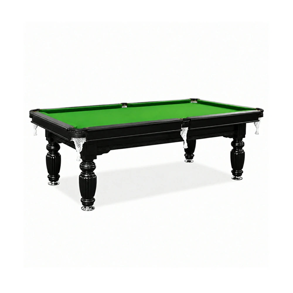 Eeeza Slate Billiard Pool Table with Accessories, Black Frame, 8Ft