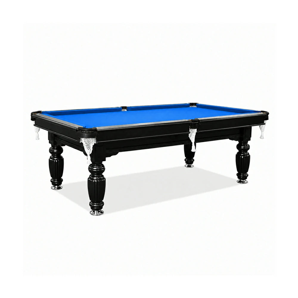 Eeeza Slate Billiard Pool Table with Accessories, Black Frame, 8Ft
