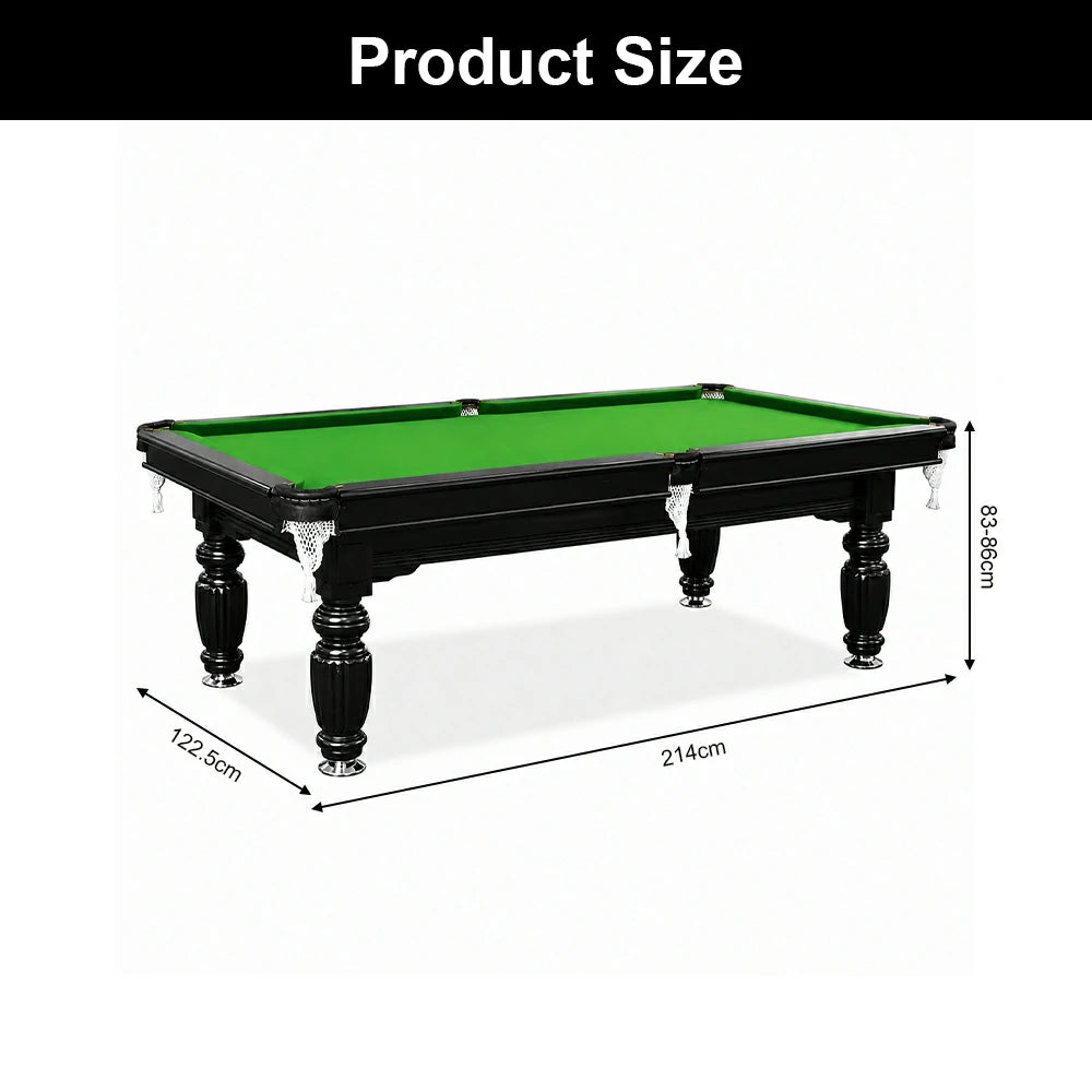 Eeeza Slate Billiard Pool Table with Accessories, Black Frame, 7Ft