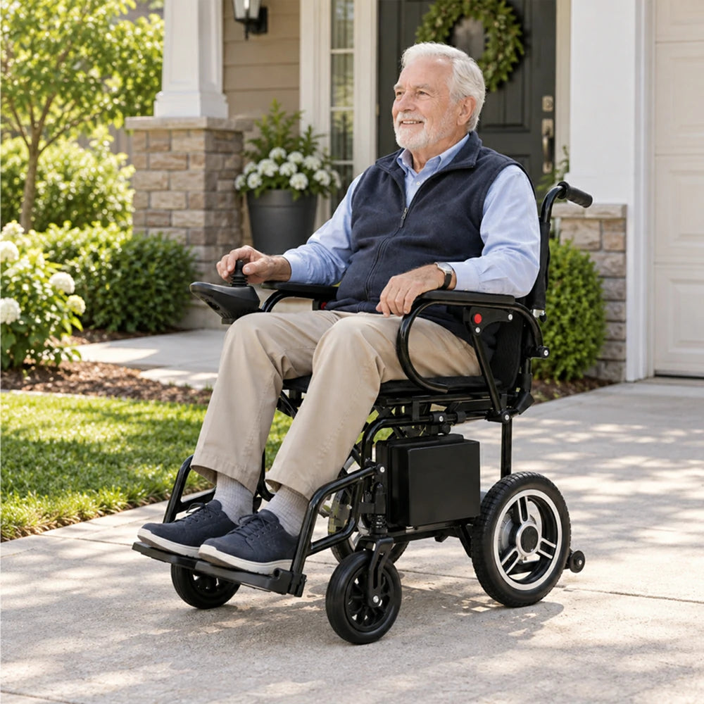 Eeeza N80012 Foldable and Portable Electric Wheelchair, 500W 24V 12A