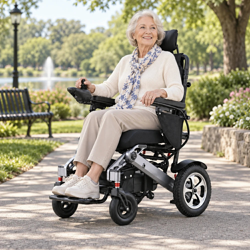 Eeeza 9001 Foldable Electric Wheelchair, 1-6km/h, 24V13A, Black