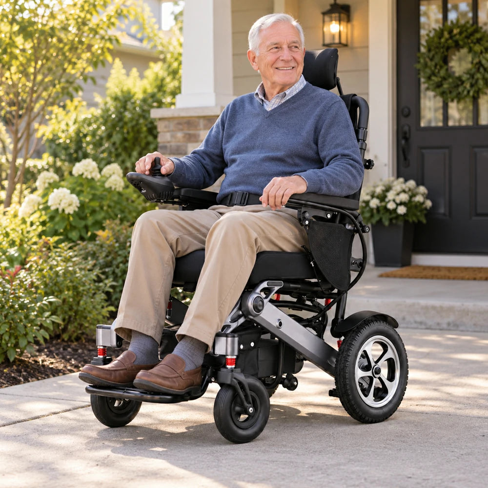 Eeeza 9001 Foldable Electric Wheelchair, 1-6km/h, 24V13A, Black