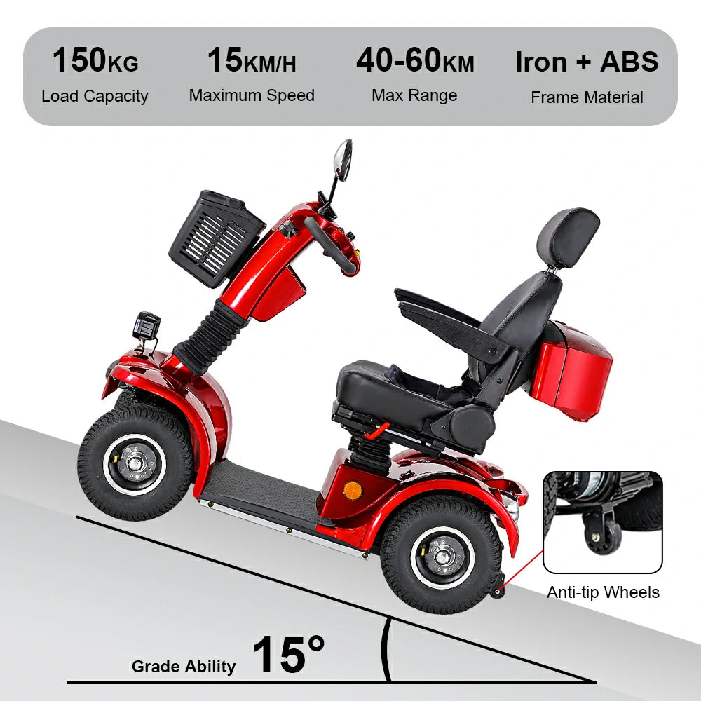 Eeeza BSH Deluxe Mobility Scooter for Senior, 500W 48V Comfort Cruiser