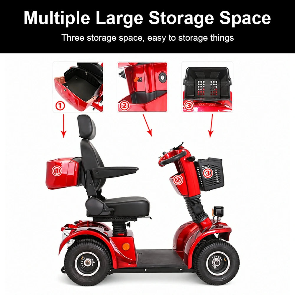 Eeeza BSH Deluxe Mobility Scooter for Senior, 500W 48V Comfort Cruiser