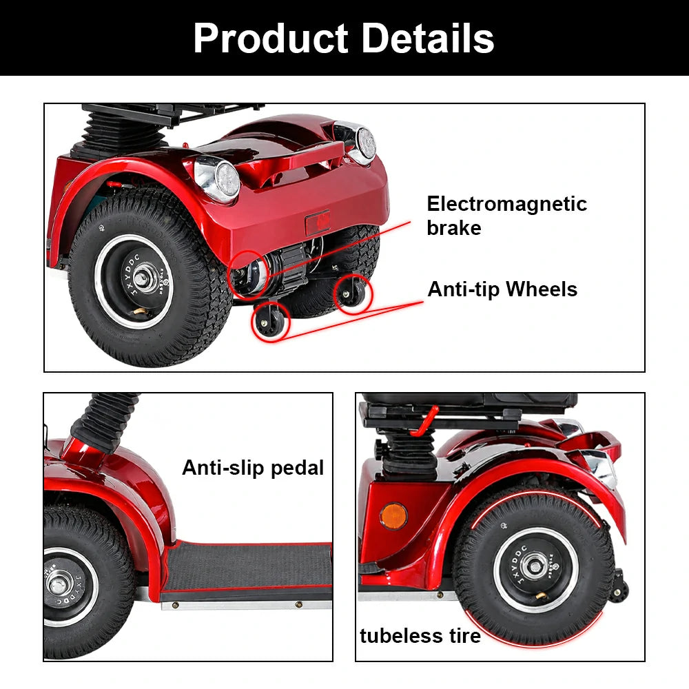 Eeeza BSH Deluxe Mobility Scooter for Senior, 500W 48V Comfort Cruiser