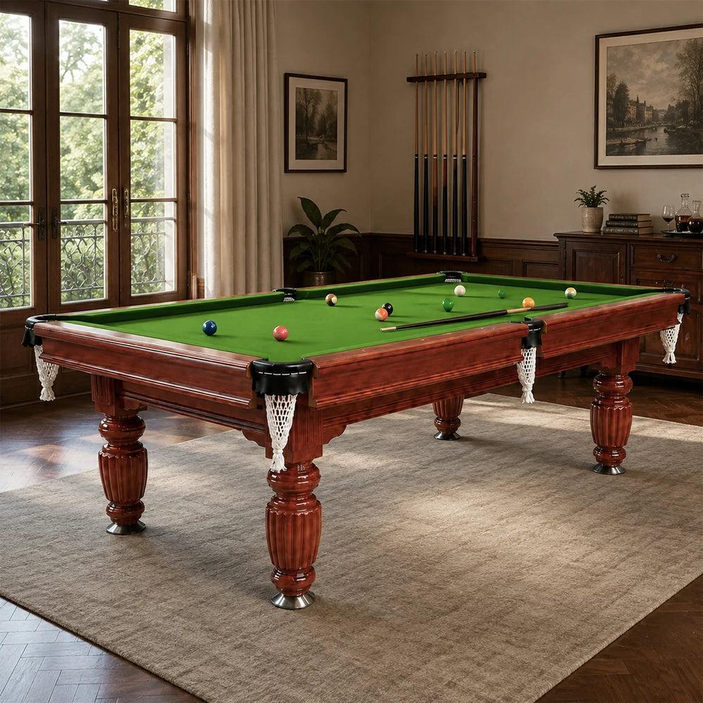 Eeeza 8FT Walnut Frame Slate Billiard Pool Table With Full Accessories