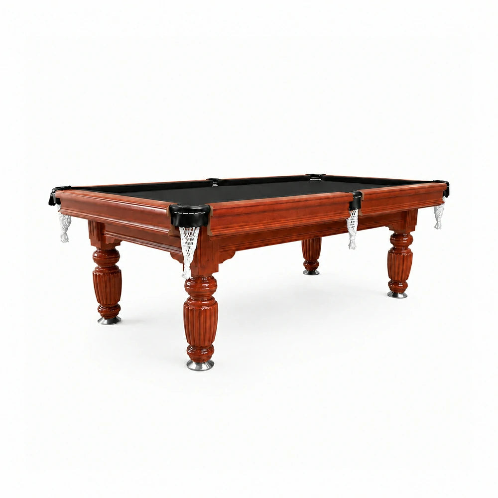 Eeeza Slate Billiard Pool Table with Accessories, Walnut Frame, 8Ft