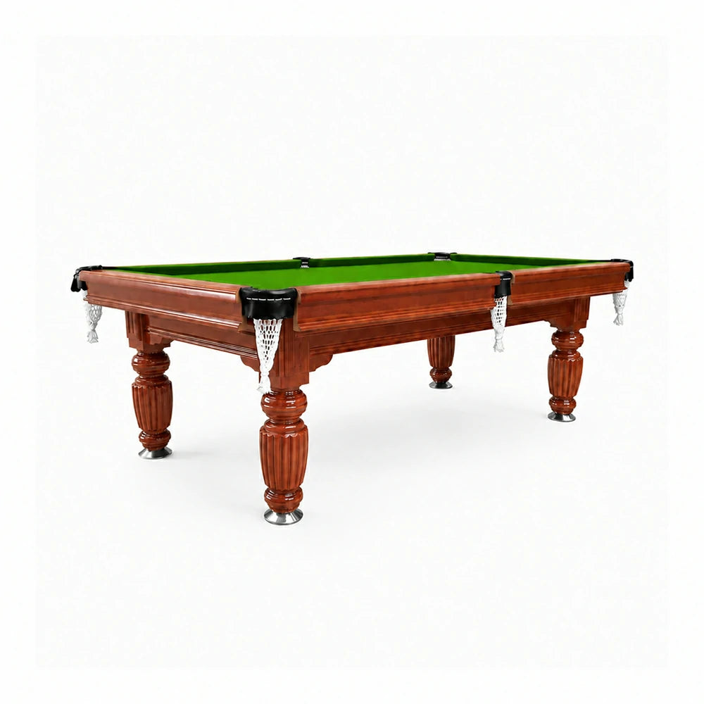 Eeeza Slate Billiard Pool Table with Accessories, Walnut Frame, 7Ft