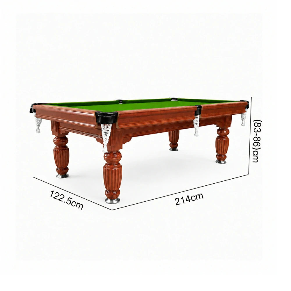 Eeeza Slate Billiard Pool Table with Accessories, Walnut Frame, 7Ft