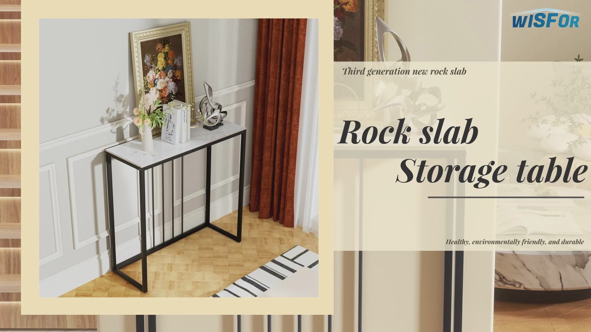 Load video: 80CM Console Table for Entryway Entrance Living Room Sofa Side Table