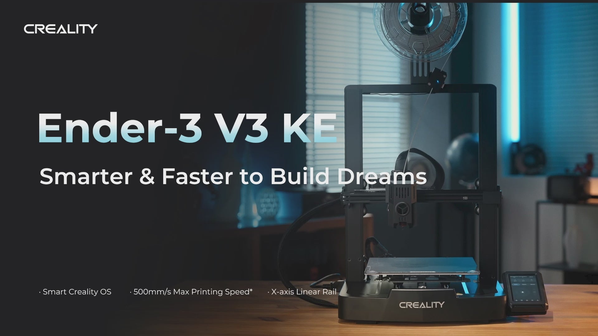 Load video: Creality Ender-3 V3 KE Smart And Fast 3D Printer For Beginners