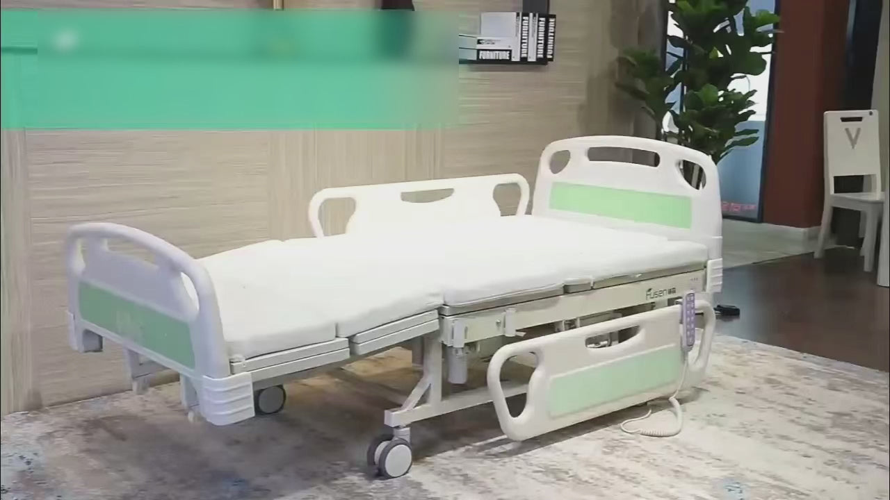Load video: Adjustable Electric Bed for Senior with Nursing Mattress