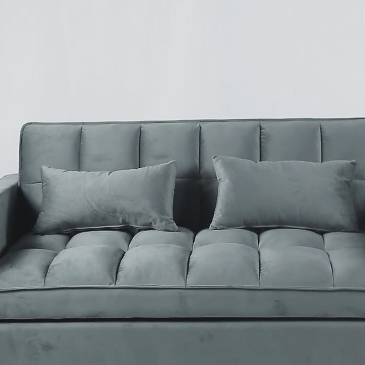 Load video: Fashionable modern and multi-functional foldable velvet sofa bed