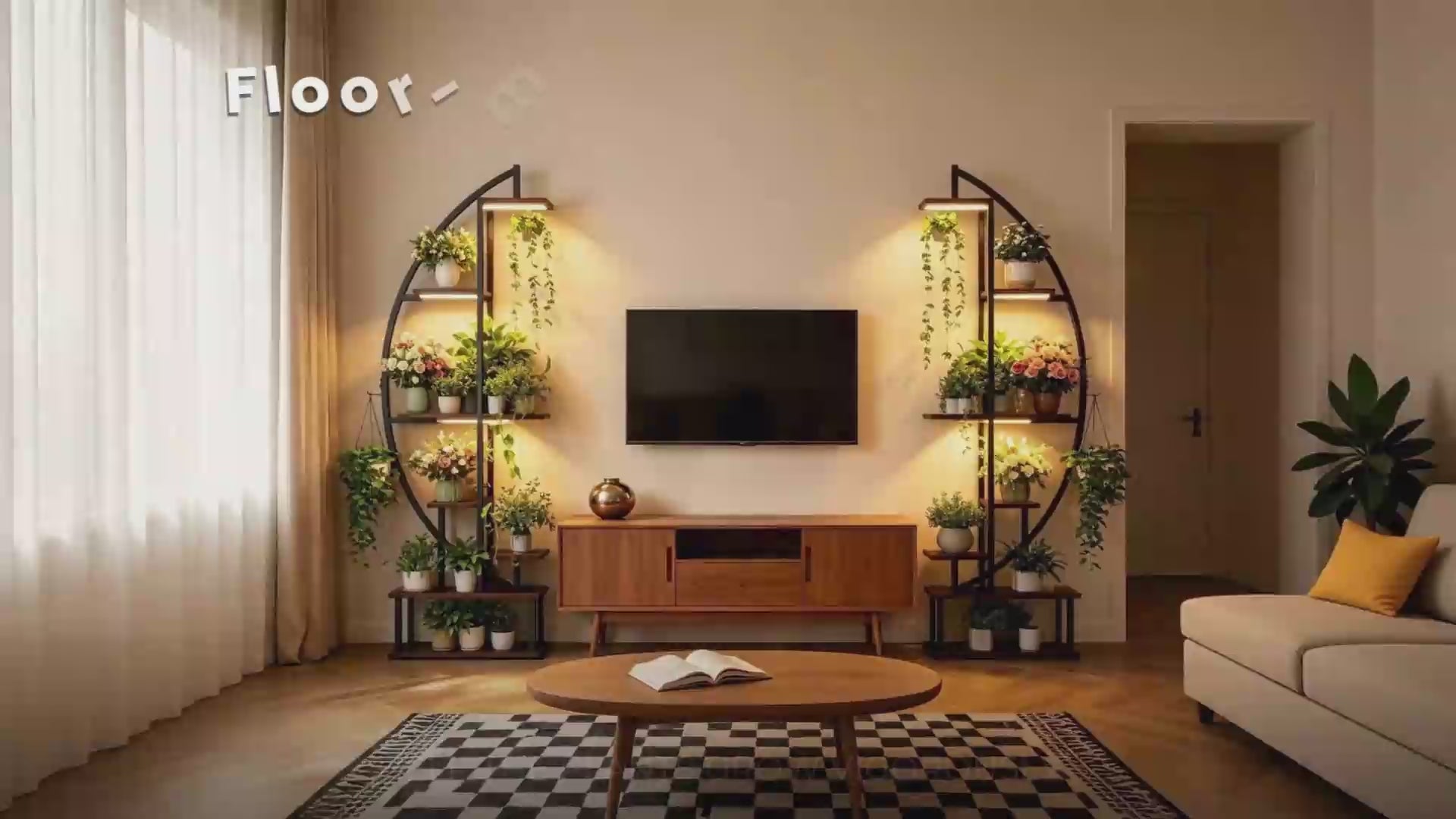 Load video: Eeeza Indoor Plant Stand with Full Spectrum Grow Lights, Black