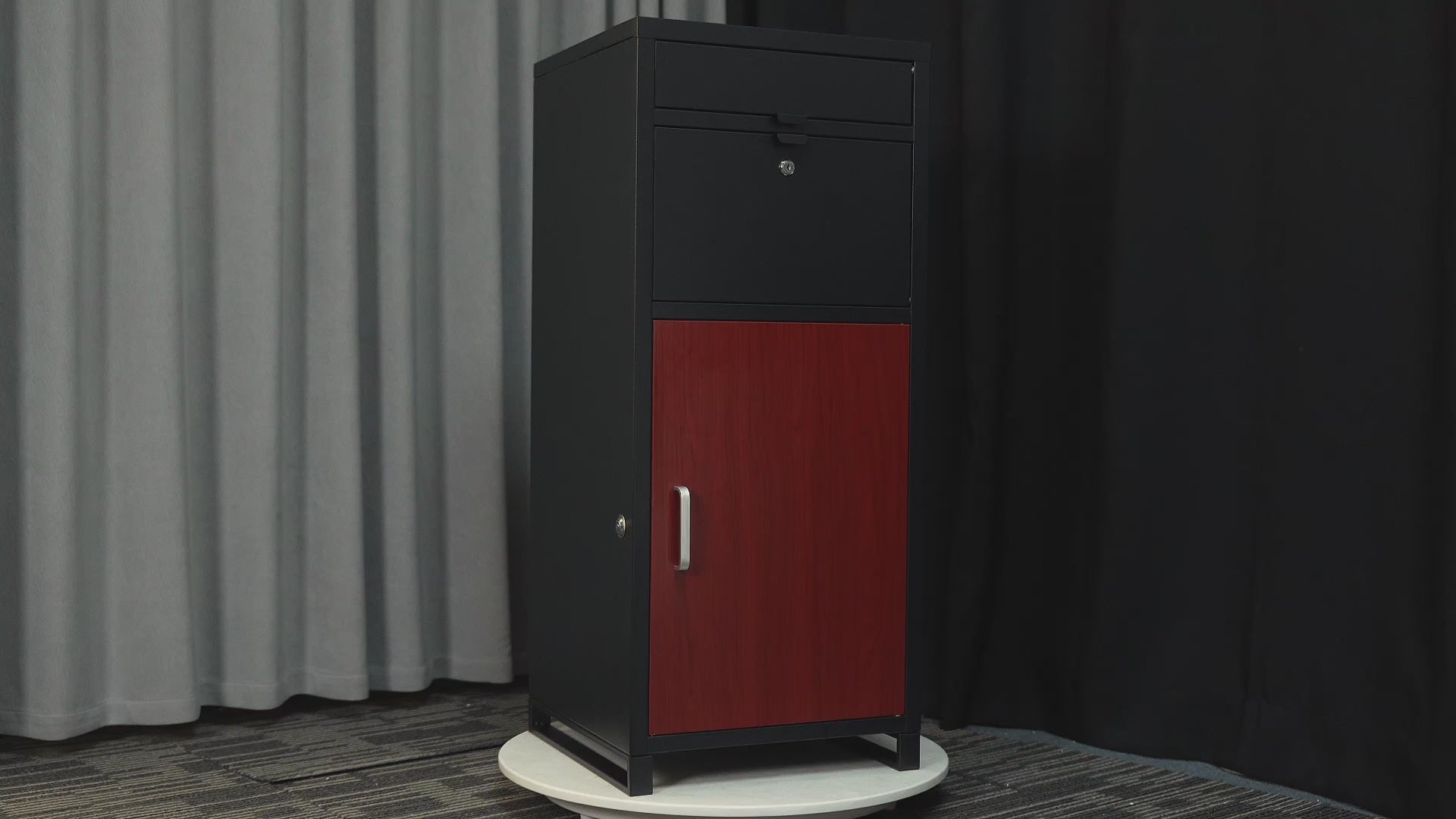 Load video: Outdoor Parcel Drop Box, Courier Locker with Mechanical Lock,Floor Standing Parcel Locker, Size 36.6&#39;&#39; x 15.75&#39;&#39;x 15.75&#39;&#39;, Burglar Resistant Stopper, For Porch Curbside