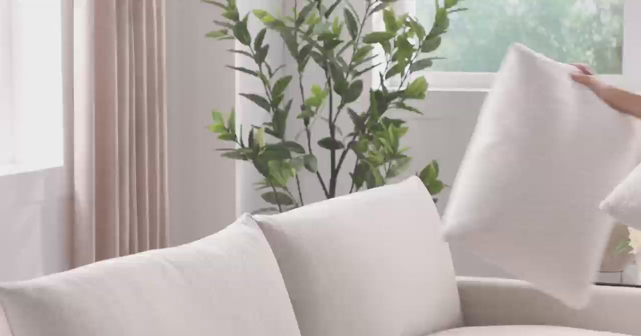 Load video: Brio Sofa with Removable Backrest and Solid Pine Wood Frame