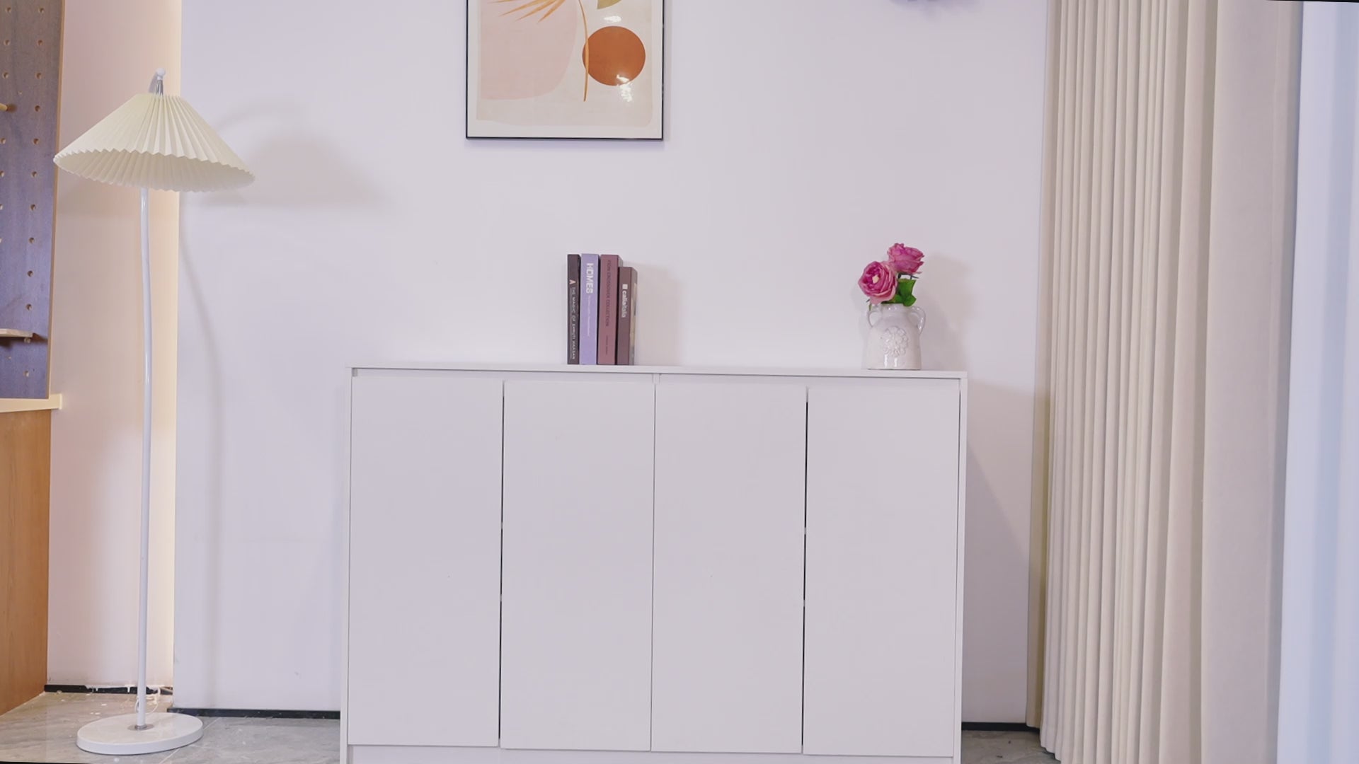 Load video: 140cm JUKEY Multi-Functional Storage Cabinet Simple Sideboard