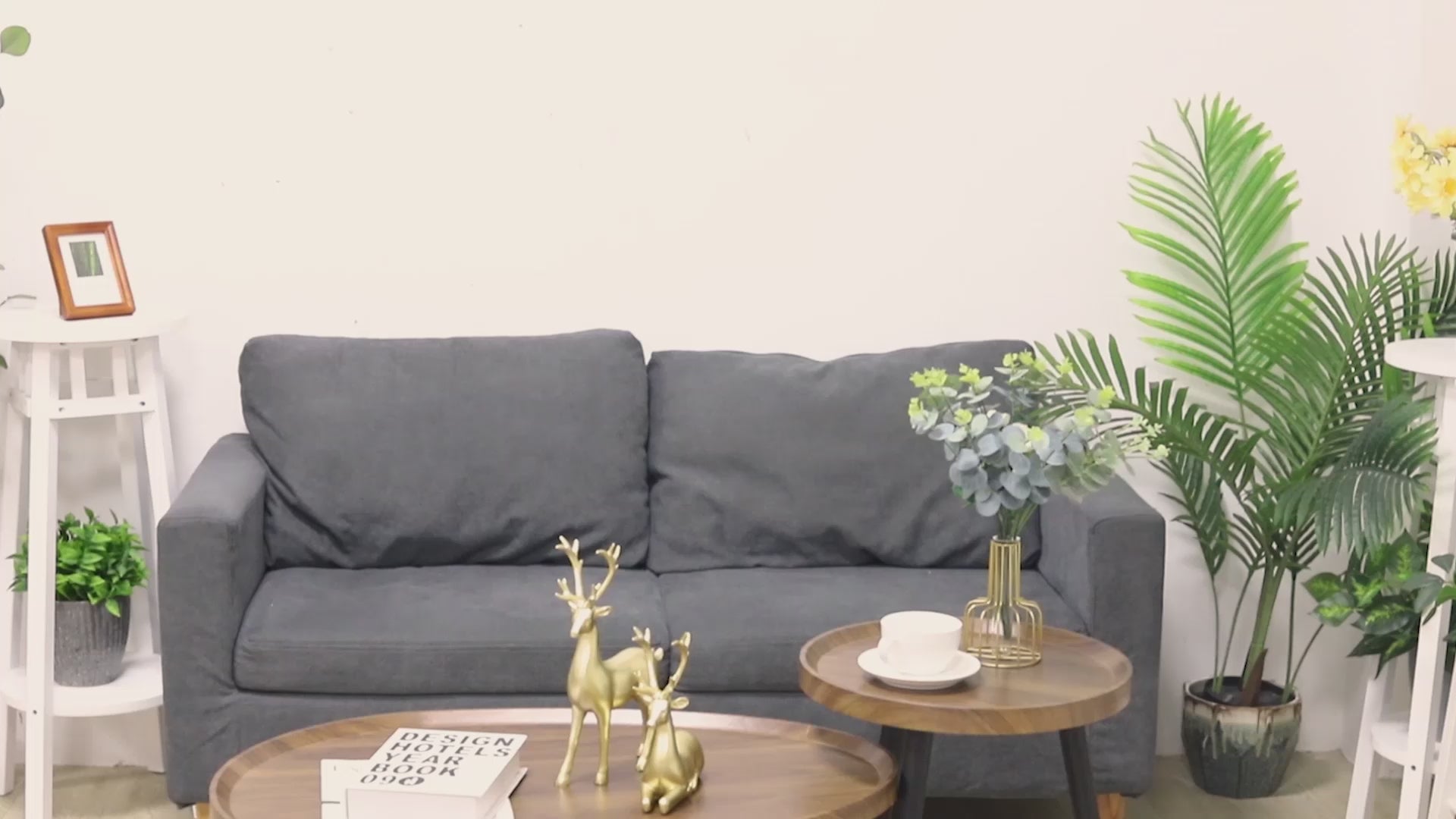 Load video: Set of 2 Nesting Coffee Table End Side Tables for Living Room Bedrooms
