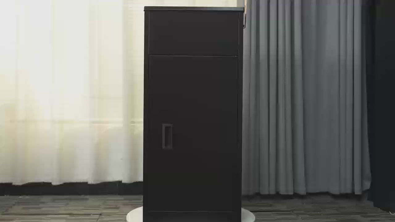 Load video: Eeeza Outdoor Lockable Parcel Delivery Box – Matte Black Steel Weatherproof 42cm &amp; 48cm